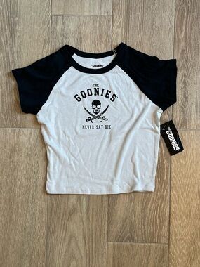 The Goonies Cropped Raglan Baby Tee NWT